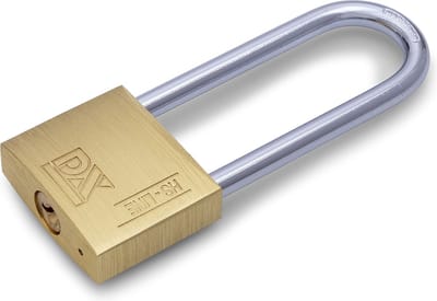 Dulimex Hangslot met 2 sleutels - 30 mm - messing - 54 mm beugel - kofferslot