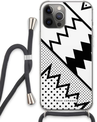 Case Company® - Hoesje met koord geschikt voor iPhone 13 Pro Max hoesje met Koord - Pop Art #5 - Telefoonhoesje met Zwart Koord - Bescherming aan alle Kanten en Over de Schermrand
