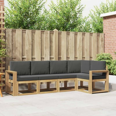 vidaXL - Buiten - bank - set - 5 - st - Wit - en - antracietkleurig