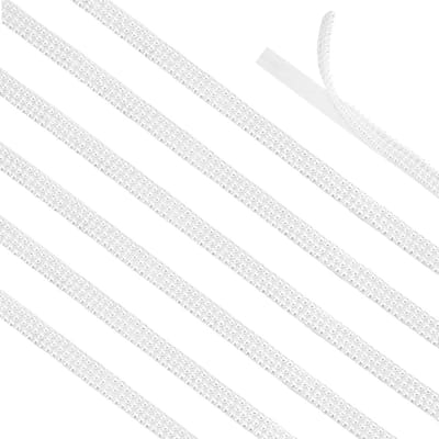Dailygoods- Parelwikkelrol 5,49 m - 5 Rijen Zelfklevend Parellint - Witte Parels - Knutselmateriaal voor Decoratie - 14,5 x 3,5 mm - Geschikt voor Sieraden en DIY Projecten
