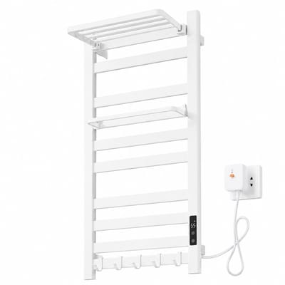 Innovastore Elektrische handdoekdroger - Handdoekradiator - Droogrek - Wanddroogrek - Handdoekverwarmer - Digitaal display - Wit