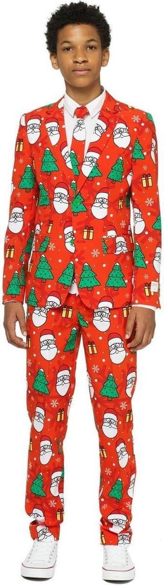 OppoSuits Holiday Hero - Jongens Kerst Kostuum - Kerst Outfit - Kerstpak - Gekleurd - Maat 134/140