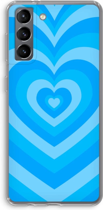 Case Company® - Hoesje geschikt voor Samsung Galaxy S21 hoesje - Hart Blauw - Soft Cover Telefoonhoesje - Bescherming aan alle Kanten en Schermrand