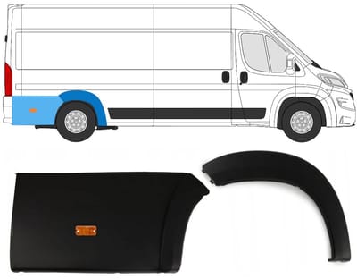 Set sierlijsten achter wielkast met lamp voor Fiat Ducato 2018- / Rechts