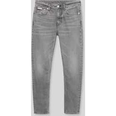 tapered fit jeans van katoenmix