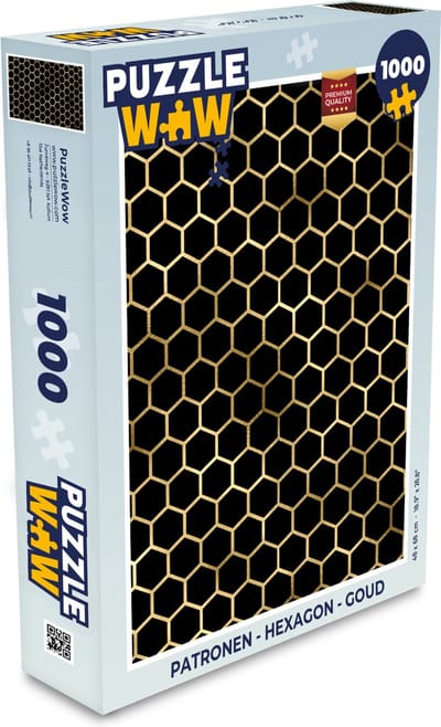 Puzzel Patronen - Hexagon - Goud - Legpuzzel - Puzzel 1000 stukjes volwassenen