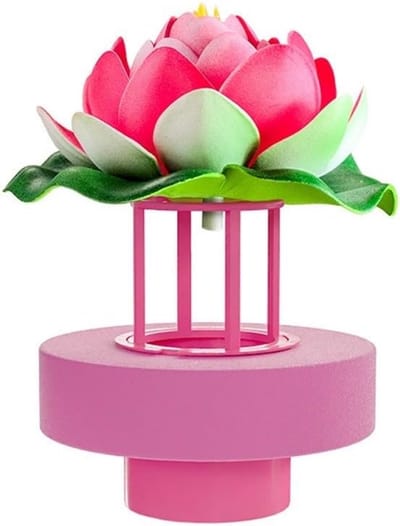 Kunstrots Luchtbevochtiger - Vijver Verstuiver - Decoratieve Luchtbevochtiging - Drijflichaam Ontwerp - 10 x 10 x 13.3 cm - Roze