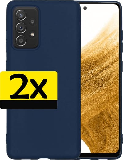 Hoesje - 2 Stuks - Geschikt voor Samsung Galaxy A53 - Sterk & Shockproof - Case Siliconen - Back Cover - Telefoon Hoes - Telefoonhoesjes - Donkerblauw