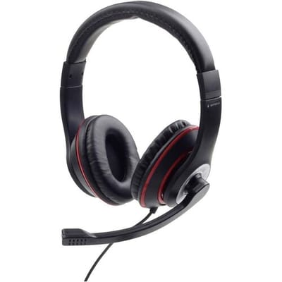Gembird CaratteristicheCuffia stereo con braccio microfono mobilePratica unitÃƒÂ  di con Over Ear headset Kabel Stereo Zwart, Rood Volumeregeling,