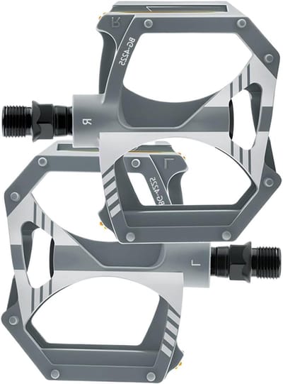 Fietspedalen Paar - Aluminium Pedaal - Fietsen Onderdelen - Afgedichte Lagers - 10.5 x 6 cm - Grijs