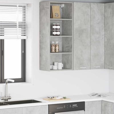 vidaXL - Hangkast - Beton - Grijs - 40 - x - 29,5 - x - 100 - cm - Bewerkt - hout