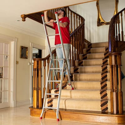 Combinatie Ladder - Multifunctionele Trap - Veelzijdig Klussen - Uniek Schuifmechanisme - 246cm Maximale Hoogte - Zilver
