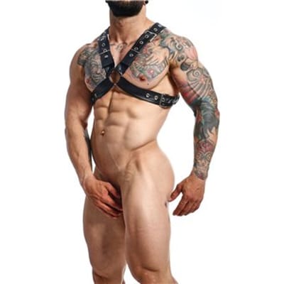 Mob Eroticwear Dngeon X Cross Chain Harness Black