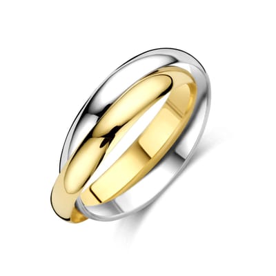 Bicolor Gouden Ring 4209147 – 14 Karaat Geel- en Witgoud 2 x 2,7 mm