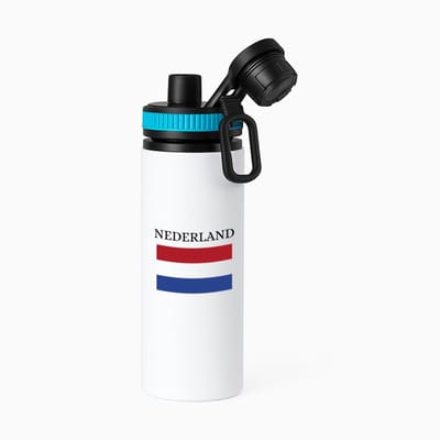 Hacebo® - Nederland waterfles met draaidop blauw - Amsterdam - toeristen Nederlanders - Rood wit blauw - Holland - cadeau - kado - water fles - 850ML