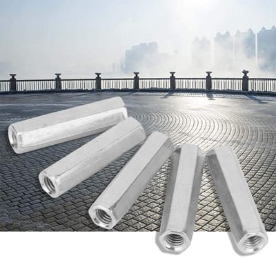 Dailygoods- Zeskantmoer M8 x 50 - 5 Stuks - Koolstofstaal - Gegalvaniseerd - Bevestigingsmiddelen - Corrosiebestendig