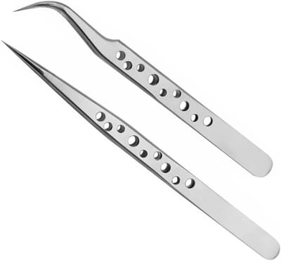 Precisie Pincetten Set - Modelbouw Pincet - Fijne Werkzaamheden - Strak Sluitende Punten - 4 Stuks - Zilver