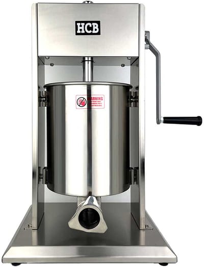 HCB® - Professionele Horeca Worstvuller - verticaal - 10 liter - RVS / INOX - Worstenmaker - Worstmachine - 33x37x58 cm (DxBxH) - 14 kg - 1661