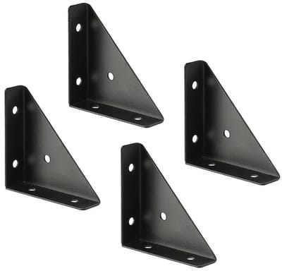 WiseGoods Premium Onzichtbare Driehoekige Plankdragers - 4 Stuks 62X92MM - Zwart - Inclusief Bevestigingsmateriaal - Muurbeugel