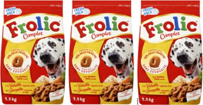 3x Frolic Compleet - Gevogelte - Hondenvoer - 1.5kg