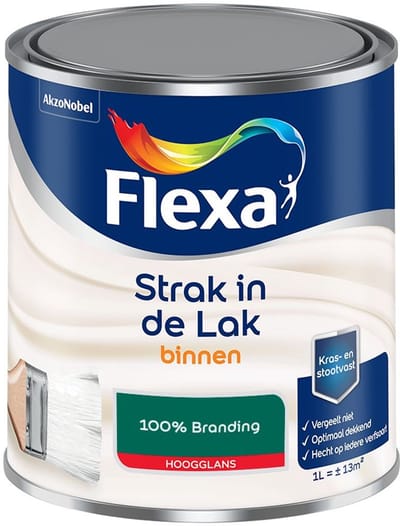 Flexa - Strak In De Lak Binnenlak Hoogglans - 100% Branding - Mengverf - 1 L