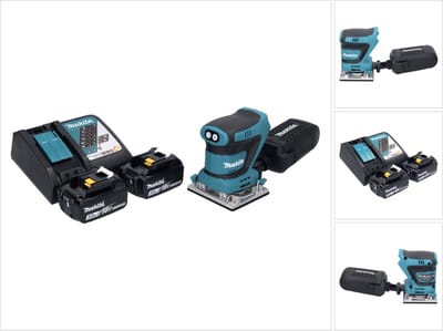 Makita DBO 482 RF accu-excentrische schuurmachine 18 V 112 x 102 mm + 2x accu 3,0 Ah + oplader