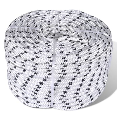 vidaXL - Boottouw - gevlochten - 6 - mm - 250 - m - polyester - wit