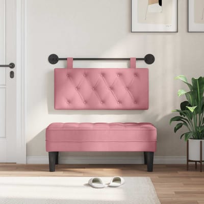 vidaXL - Hangend - hoofdbord - Roze - Fluweel