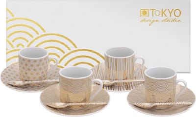 Tokyo Design Studio - Nippon Gold - Espressoset - 12-delig - 80 ml - Wit/Goud