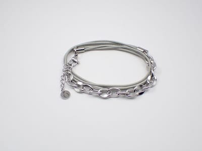 Colure® wikkelarmband jasseron robuust ovaal plat grijs