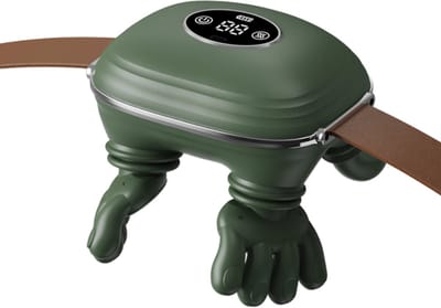 Fervere Premium 4D Nekmassage Apparaat - Bionische Massagehanden met Warmte - Draadloze Shiatsu Massager - LED Display - Voor Nek, Schouders, Rug, Armen & Benen - Donkergroen