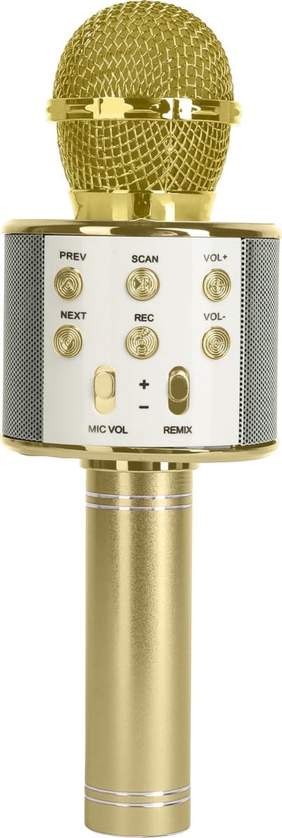 Zoem - Karaoke Microfoon Goud - Draadloos - Bluetooth verbinding - Zingen - Oplaadbaar - Feest - Cadeau