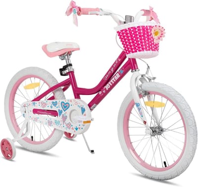 Kinderfiets Meisjes 14, 16 of 18 Inch - Meisjesfiets Met Zijwieltjes en Mand