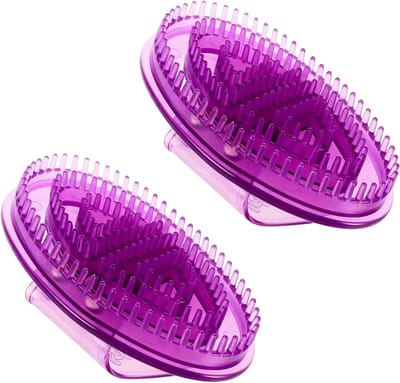 Massageborstel voor Spierontspanning, Siliconen Lichaamsborstel en Gua Sha Borstel voor Armen, Taille, Buik, Rug en Voeten, Paars
