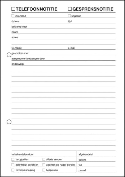 Sigel telefoon-/gespreksnotitieblok - Expres - A5 - 100 vel - SI-30235