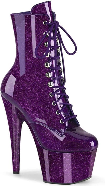 Pleaser - ADORE-1020GP Plateau Laarzen, Paaldans schoenen - US 5 - 35 Shoes - Paars