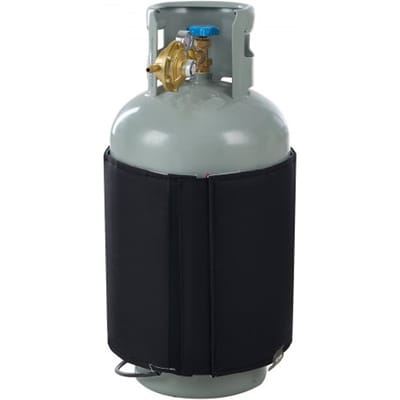 VEVOR Geïsoleerde gasflesverwarmer in bandvorm, geschikt voor gastanks tot 18 kg, 120W propaanverwarmer, vaste interne thermostaat, max. temperatuur 32°C, duurzaam waterdicht Oxford-materiaal, CE-goedgekeurd