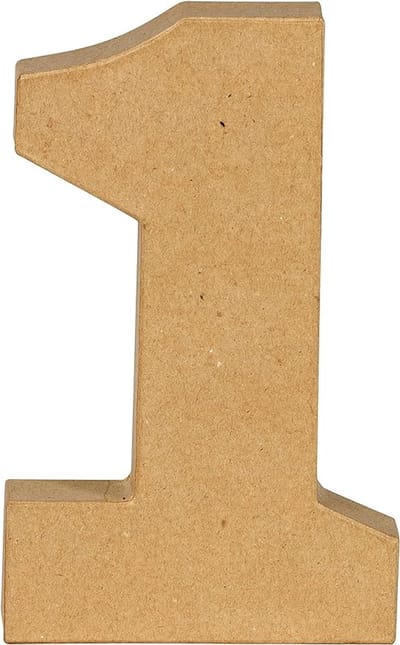 Decopatch cijfer - 20 cm - Papier marche - Cijfer 1