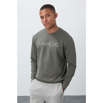 Heren Gedrukt Rondhals Sweatshirt