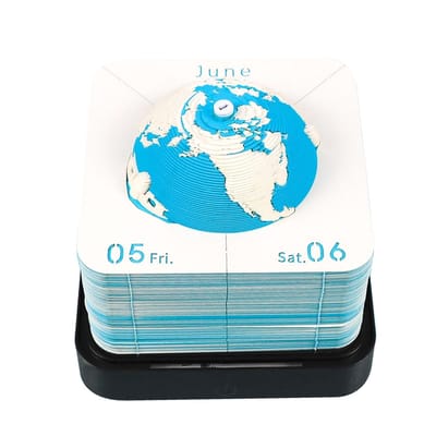 Cosensi- Bureaukalender 2026 - 3D Aardekalender - Multifunctioneel Notitieblok - Handgescheurd Memoblok - LED-licht - Uniek Ontwerp - Kalender
