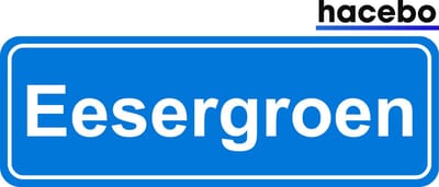 Hacebo - Plaatsnaam Sticker - 29x10 CM - Eesergroen sticker - Verkeersborden sticker - grappige cadeaus - Eesergroen