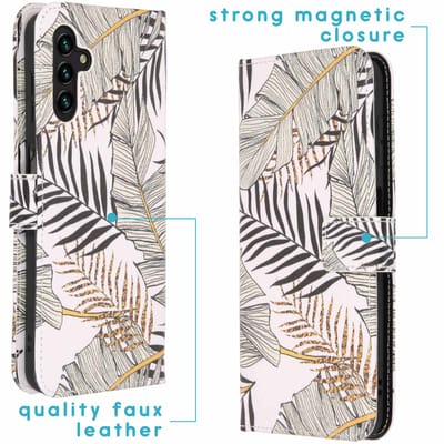 imoshion Hoesje - Geschikt voor Samsung Galaxy A13 (5G) / A04s - Design Softcase Bookcase - Glamour Botanic
