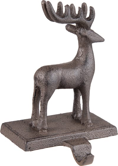 Clayre & Eef Haak Kerstsok Rendier 13x11x21 cm Bruin IJzer