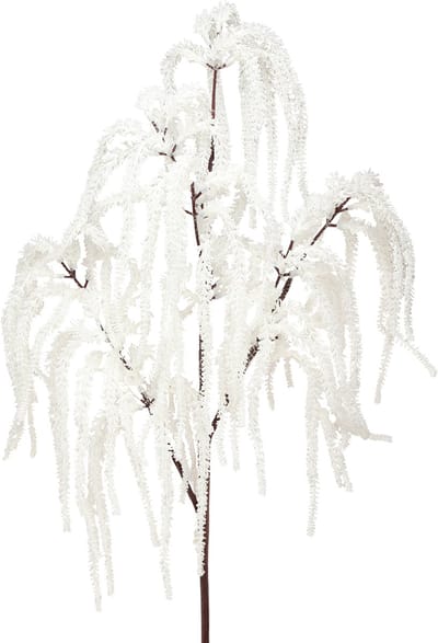 Decoratieve tak treurwilg winterdecoratie wit glitter 82cm 2st