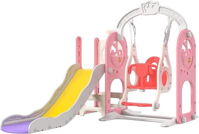 Speeltoestel Peuters - Buitenspeelgoed - Buiten Spelen - 6-in-1 Fun - 150x150x115cm - Roze