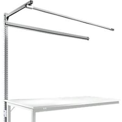 Opbouwframe met giek, Aanbouwtafel STANDAARD werktafel-/werkbank UNIVERSAL/PROFI, 1750 mm, aluminium zilver
