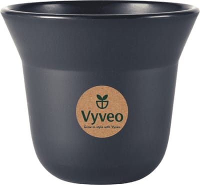 Vyveo - Bloempot Aalta - 13x11 - Zwart - Bloempot voor binnen en buiten - Lichtgewicht - Breukbestendig - Vorstbestendig - UV-bestendig