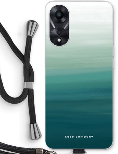 Case Company® - Hoesje met koord geschikt voor Oppo A78 5G hoesje met Koord - Ocean - Telefoonhoesje met Zwart Koord - Bescherming aan alle Kanten en Over de Schermrand