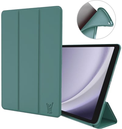 Hoes geschikt voor Samsung Galaxy Tab A9 / Tab A11 – Smart Cover met Tri-Fold Stand – Schokbestendig – Auto Wake/Sleep – TPU Backcase – Groen