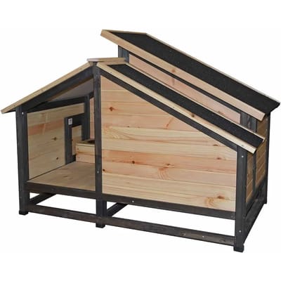 duvoplus Woodland Design hondenhok Barking Bungalow 127x76x95cm houtkleurig